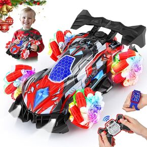 RC Gesture Sensing Stunt Car,2.4GHz 4WD Rotation Drift Remote Control Car with Cool Light Music and Spray, 360° Rotating Off Road Vehicle 2 Control Mode Toy Cars Birthday Xmas Gifts for Kids Age 6-12