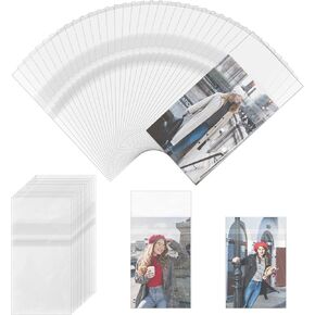 100 Pcs Photocard Sleeves HD Clear Idol Photo Cards Sleeves with Sealing Glue Sealable Trading Cards Shield Cover Plastic Sleeves Card Covers for Albums Photocards