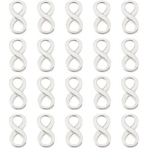 UNICRAFTALE Infinity Charm Stainless Steel Infinity Linking Charms Frames Connectors Jewelry Links for DIY Necklace Bracelet Jewelry Findings Making