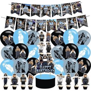 Homies Birthday Party Decoration,Homies Include Homies Theme Birthday Banner, Cake Topper, Latex Balloons for Fans Birthday Party Supplies, Blue