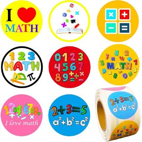 500PCS I Love Math Stickers for Teenagers Personalized Motivate Students Party Favors and Supplies Decorations Class Party Carnival Events Prize
