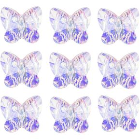 LONGWIN 60pcs AB Butterfly Crystal Beads 10mm Vertical Hole Adabele Austrian Butterfly Glass Pendants Beads Charms for DIY Project Earring, Necklaces, Bracelets, Jewelry Making