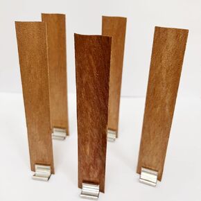 20PCS Wooden Candle Wicks with Metal Base, Smokeless Wavy Wooden Wick 0.79 inch Width by 4.72 inch Height for DIY Candle Making, Cherry