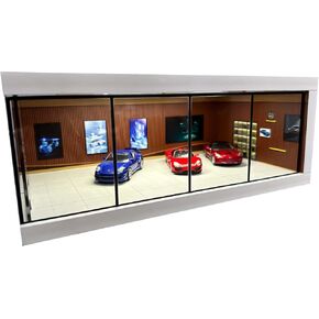 Hot Die-Cast Wheel Display Case , 1/64 Die-Cast Car Display Case with LED Lights Alloy Car Model Display Case (Car Showroom Scene)