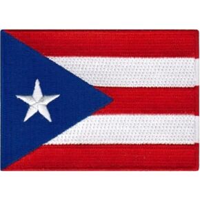 Puerto Rico Flag Iron On Sew On Patch – Embroidered National Emblem for Clothing and Accessories