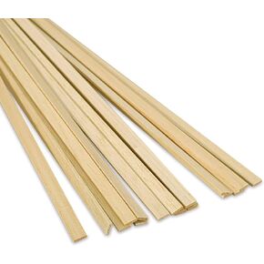 Drafting PK00028 Model BWS001X015 Balsa Wood Strips, 1/8" x 1/4" x 36" (Pack of 15) Light-Colored Model-Grade Balsa Wood for Modelling Crafts and Architectural Projects