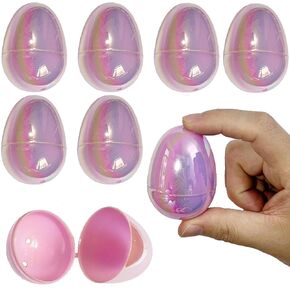 20 Metallic Easter Eggs, Fillable Plastic Easter Egg Hunt Party Supply Pack - 2.5" Colorful Painting Color Plastic Eggs