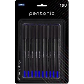 LINC Pentonic Ball Point Pen | Tip Size 0.7 mm | Comfortable Grip | Ideal for Students and Professionals | For School, Office & Business Use | Blister Pack of 10, Blue Ink