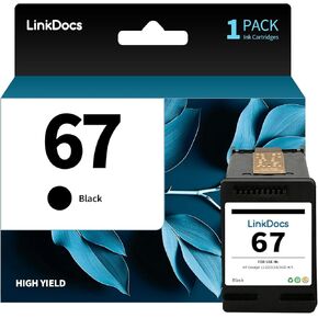 Ink 67 Black Remanufactured HP 67XL Ink Cartridges Replacement for HP 67 Used with HP Envy 6000 6055 6052 6058 6075 Envy Pro 6400 6455 6452 6458 Printer(2 Black)