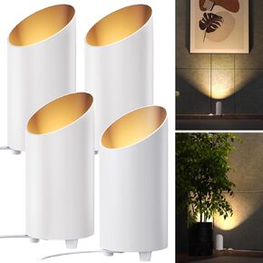 Sunco Uplighting Indoor with Foot Switch, LED Floor Can Light Spotlight, for Indoor Plants 7W, 450 LM, 3000K Warm White, 120V, Non-Dimmable, Black 4 Pack.