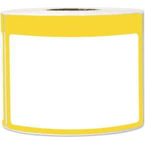 Blue Plain Name Tag - 3.5 x 2.25 Inch Writable Plain Name Tag Stickers Border Name Badge Labels - Fabric Friendly Adhesive Perforated Line for School Office Home Meeting Kindergarten - 300 Labels/Roll