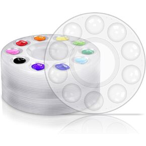 22 PCS Clear Paint Tray Palettes for Kids or Birthday Painting Party, Clear Acrylic Artist Paint Tray Palette, Clear Acrylic Oil Watercolor Craft Supplies DIY Art Painting Plastic Paint Pallet