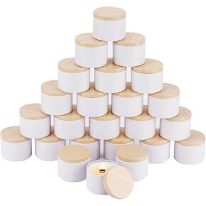 cqmtopemao 4 أوقية شمعة أبيض علب شمعة 24 pc حاوية Torge.