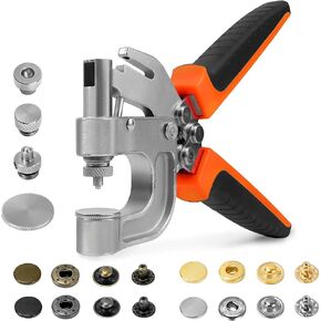 Sopnom Leather Snaps and Fasteners Kit, Snap Button Kit Snaps Press Pliers and 15mm Metal Leather Buttons, 40Sets 4Colors Leather Snaps for Fabric, Clothes, Jackets, Purse, Belts, Bags, Leather Snaps