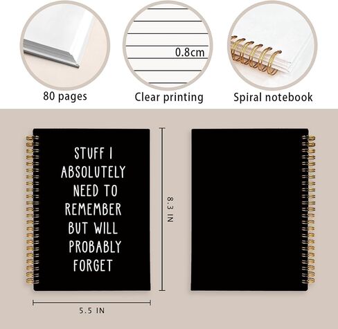 Funny Notebooks Journal, Sarcastic Notebooks for Work, Funny Office Gifts for Coworkers, Funny Notebooks for Work, Office Humor Gifts, Black Hardcover Spiral Notebook 5.5x8.3 Inch in Kuwait