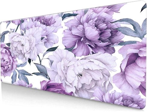 Large Gaming Mouse Pad, Computer Mouse Mat, Funny Desk Pad Protector Decoration, Big Cute Desk Pad, Non-Slip Base 31.5 x 11.8 in Purple Luxury Flowers in Saudi Arabia