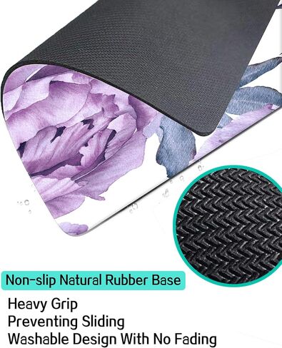Large Gaming Mouse Pad, Computer Mouse Mat, Funny Desk Pad Protector Decoration, Big Cute Desk Pad, Non-Slip Base 31.5 x 11.8 in Purple Luxury Flowers in Saudi Arabia