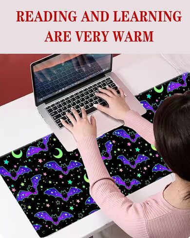 Large Gaming Mouse Pad, Computer Mouse Mat, Funny Desk Pad Protector Decoration, Big Cute Desk Pad, Non-Slip Base 31.5 x 11.8 in Purple Luxury Flowers in Kuwait