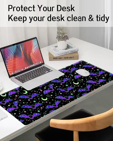 Large Gaming Mouse Pad, Computer Mouse Mat, Funny Desk Pad Protector Decoration, Big Cute Desk Pad, Non-Slip Base 31.5 x 11.8 in Purple Luxury Flowers in Kuwait