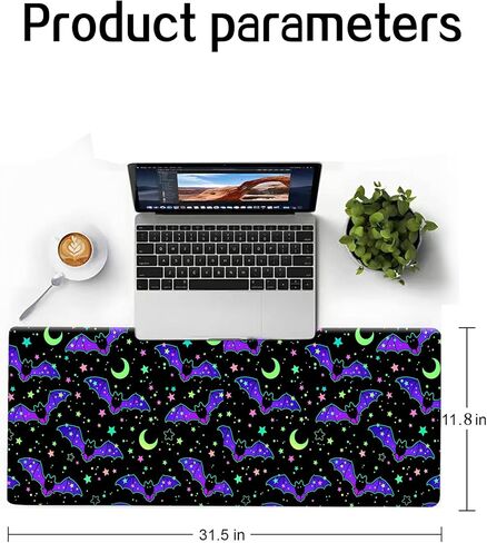 Large Gaming Mouse Pad, Computer Mouse Mat, Funny Desk Pad Protector Decoration, Big Cute Desk Pad, Non-Slip Base 31.5 x 11.8 in Purple Luxury Flowers in Kuwait