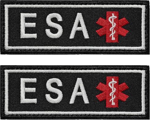 2Pcs ESA Emotional Support Animal Patch for Dog, Removable Tactical Hook & Loop Patch, Dog Patch Set for Dog Vest Collar in Saudi Arabia