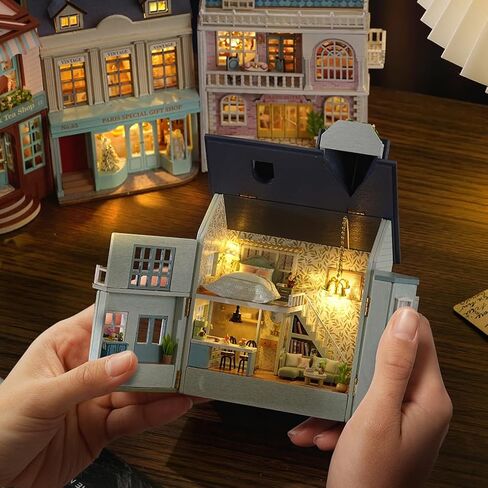DIY Miniature House Kit, CUTEROOM Wooden Dollhouse Kit Mini House Making Kit with Furnitures, DIY Dollhouse Kit Birthday Gift for Women and Girls (Warm Manor) in Kuwait