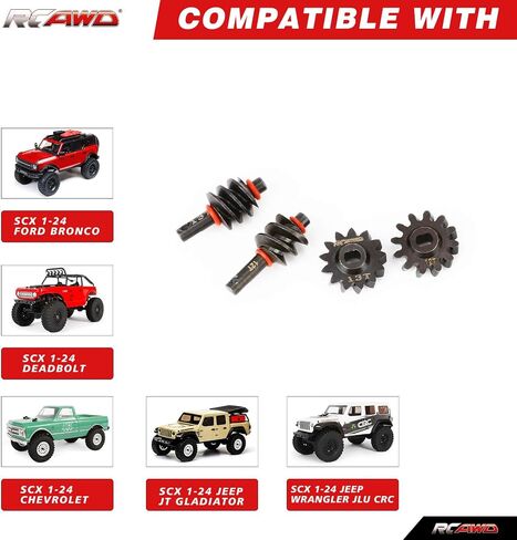 RCAWD SCX24 AX24 14% Speed Decrease Worm Gear Set, 16T 14T for Axial Bronco C10 Deadbolt Wrangler JLU CRC JT Gladiator Dodge Power Wagon 1/24 Front Rear Upgrades in Saudi Arabia