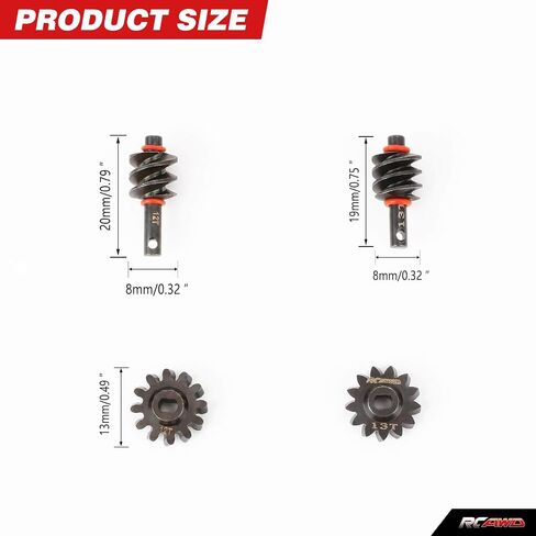 RCAWD SCX24 AX24 14% Speed Decrease Worm Gear Set, 16T 14T for Axial Bronco C10 Deadbolt Wrangler JLU CRC JT Gladiator Dodge Power Wagon 1/24 Front Rear Upgrades in Saudi Arabia