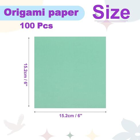 DMiotech 100 Sheets 10x10 Inch Origami Paper Large, 7 Colors Green Square Origami Paper Easy Fold Double Sided Colored Paper for DIY Arts and Crafts in Kuwait
