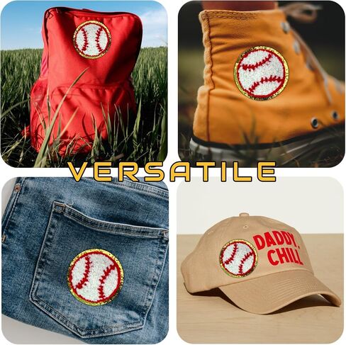 Baseball Iron On Patches, Sports Embroidered Patch Fabric Appliqué, DIY Baseball & Bat Patches Iron on, Iron On Patches for Clothing, Clothes, Jeans, Backpacks, Jackets, Denim, Hats & Bags. in Kuwait