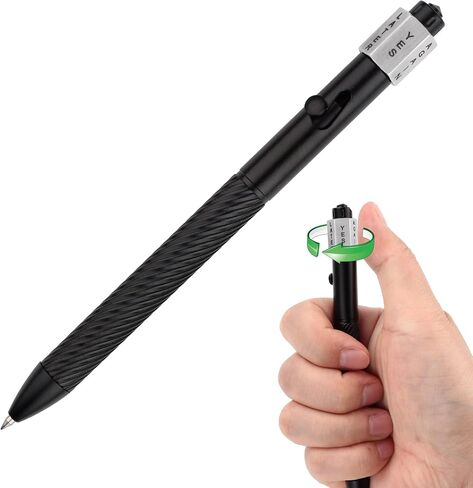 SMOOTHERPRO Fidget Spining Bolt Action Pen, Retractable Ballpoint Pen with Decision Maker, Compatible with Pilot G2 Refill, 0.5mm Black Ink EDC Pen for Office School Valentines Easter Gift, Black in Saudi Arabia
