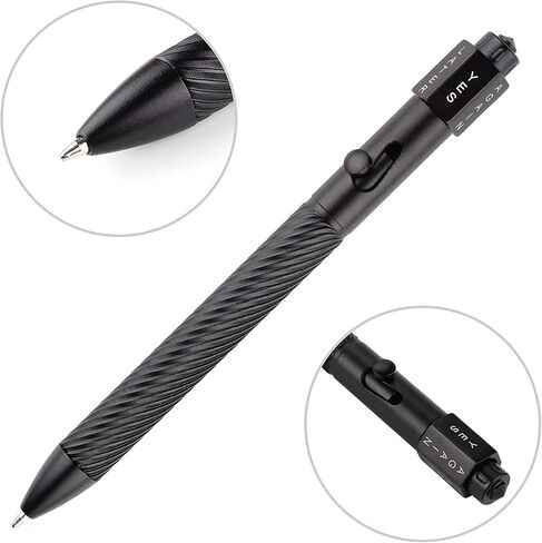 SMOOTHERPRO Fidget Spining Bolt Action Pen, Retractable Ballpoint Pen with Decision Maker, Compatible with Pilot G2 Refill, 0.5mm Black Ink EDC Pen for Office School Valentines Easter Gift, Black in Saudi Arabia