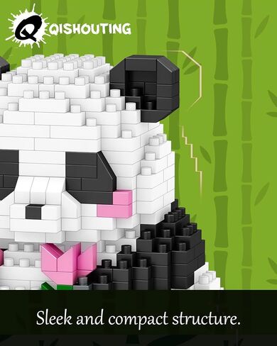 QISIHOUTING Mini Panda Building Blocks- 504pcs, Mini Panda Building Toy, Panda Building Set for Adults, Micro Blocks Set for 11+ Boys & Girls, Birthday Gifts for Kids in Saudi Arabia