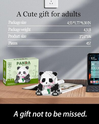 QISIHOUTING Mini Panda Building Blocks- 504pcs, Mini Panda Building Toy, Panda Building Set for Adults, Micro Blocks Set for 11+ Boys & Girls, Birthday Gifts for Kids in Saudi Arabia