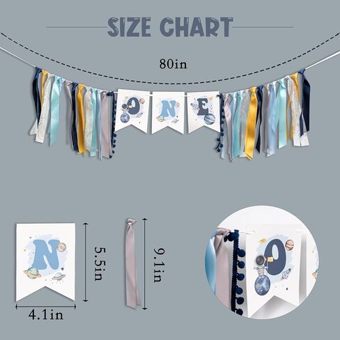 Outer Space HighChair Banner - First Trip Around The Sun Birthday Decorations,Space Theme 1st Birthday Gifts for Boys 1st Birthday High Chair Banner (Space Banner) in Saudi Arabia