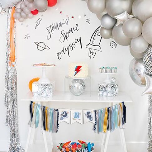 Outer Space HighChair Banner - First Trip Around The Sun Birthday Decorations,Space Theme 1st Birthday Gifts for Boys 1st Birthday High Chair Banner (Space Banner) in Saudi Arabia