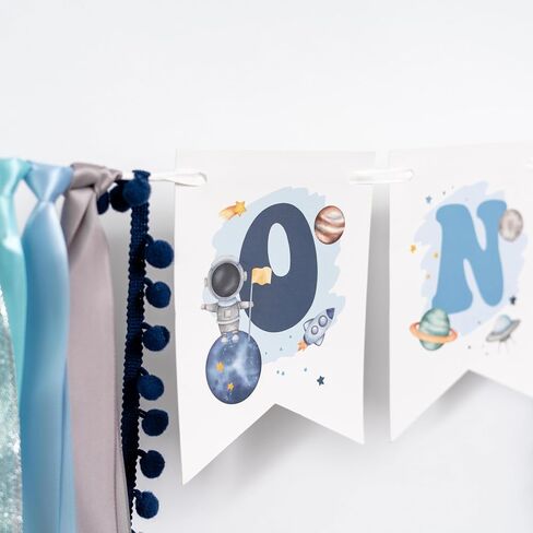 Outer Space HighChair Banner - First Trip Around The Sun Birthday Decorations,Space Theme 1st Birthday Gifts for Boys 1st Birthday High Chair Banner (Space Banner) in Saudi Arabia