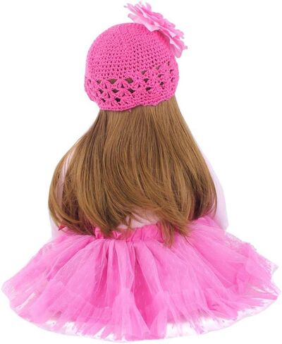 Angelbaby Adorable Reborn Toddler Doll Soft Body Real Life Long Hair Princess Hair, 24inch Handmade Silicone Reborn Baby Doll Sets and Doll Clothes (Pink -2006) in Kuwait