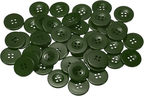 HARFINGTON 50pcs 40L Sewing Buttons 1"(25mm) Resin Round Flat 4-Hole Craft Replacement Buttons for Coats Sewing Clothing and DIY, Dark Green in Saudi Arabia