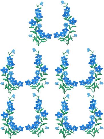 5 Pairs 5x10inch Large Iron on Patches Flowers Embroidered Decorative Appliques for Clothing Shoes Jeans Shirts Hats DIY Sewing Crafts (Multi) in Saudi Arabia