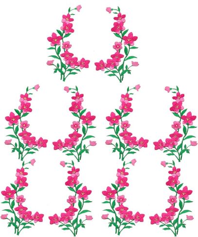 5 Pairs 5x10inch Large Iron on Patches Flowers Embroidered Decorative Appliques for Clothing Shoes Jeans Shirts Hats DIY Sewing Crafts (Multi) in Saudi Arabia