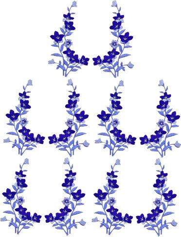 5 Pairs 5x10inch Large Iron on Patches Flowers Embroidered Decorative Appliques for Clothing Shoes Jeans Shirts Hats DIY Sewing Crafts (Multi) in Saudi Arabia