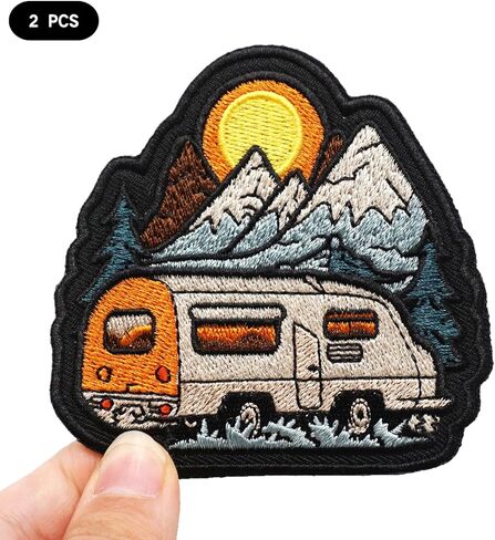 Two Set of Lighter Embroidered Appliques Patch with Hook and Loop Fastener Backing- Punk Style Tactical Crochet Badge Suitable for Vests,Jackets, Backpacks,and Clothing in Kuwait