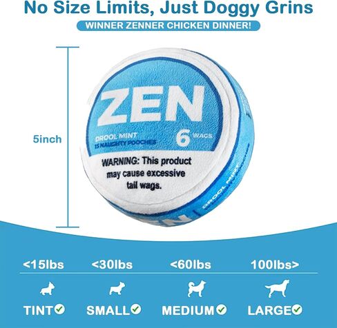 Chill Pup Funny Dog Toy - Parody Plush Squeaky Crinkle Dog Toy (ZENXAN) in Saudi Arabia