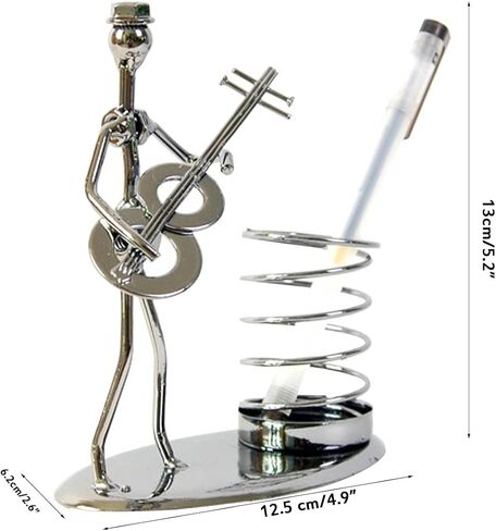 Winterworm Music Musician Theme Iron Man Art Creative Personality Pen Container Holder Pencil Cup Pot Case Secretary Students Desktop Decoration Ornaments Perfect Father Gift (D001 Clarinet) in Saudi Arabia