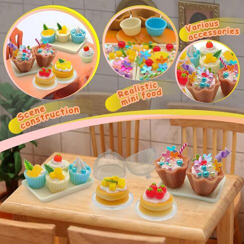 صنع حلوى آيس كريم مصغرة للألعاب الصغيرة ، لعبة المطبخ DIY ، تظاهر بلعب مجموعة مواد طعام للأطفال من العمر 8+ (6 حلوى الآيس كريم) in Kuwait