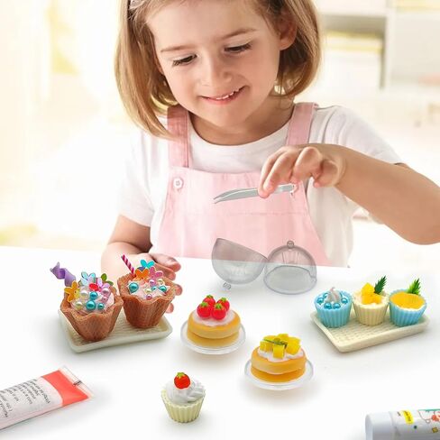 صنع حلوى آيس كريم مصغرة للألعاب الصغيرة ، لعبة المطبخ DIY ، تظاهر بلعب مجموعة مواد طعام للأطفال من العمر 8+ (6 حلوى الآيس كريم) in Kuwait