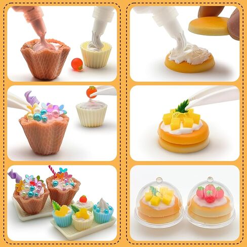 صنع حلوى آيس كريم مصغرة للألعاب الصغيرة ، لعبة المطبخ DIY ، تظاهر بلعب مجموعة مواد طعام للأطفال من العمر 8+ (6 حلوى الآيس كريم) in Kuwait