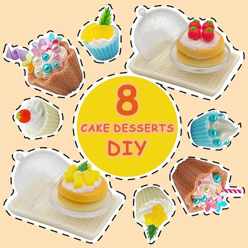 صنع حلوى آيس كريم مصغرة للألعاب الصغيرة ، لعبة المطبخ DIY ، تظاهر بلعب مجموعة مواد طعام للأطفال من العمر 8+ (6 حلوى الآيس كريم) in Kuwait