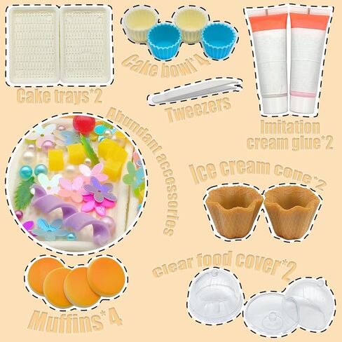 صنع حلوى آيس كريم مصغرة للألعاب الصغيرة ، لعبة المطبخ DIY ، تظاهر بلعب مجموعة مواد طعام للأطفال من العمر 8+ (6 حلوى الآيس كريم) in Kuwait